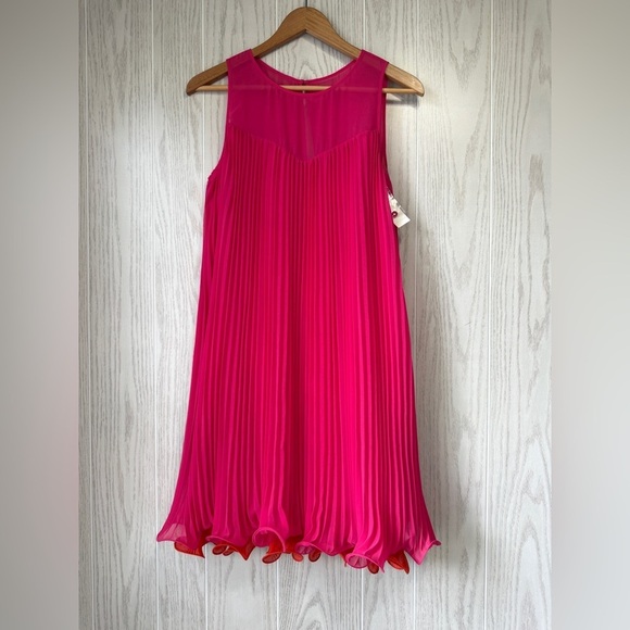Anthropologie Dresses & Skirts - MAEVE - WOMEN'S 4 PINK ROSE SLEEVELESS ROUND NECK  PLEATED LAYERED DRESS NWT